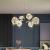 Lustra LED cu telecomanda NOEL 52W, 6 Globuri, lumina Rece/Calda/Neutra, Dimabila, Negru, Inaltime Reglabila ModernLight Concept