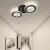 Lustra LED cu telecomanda si cristal NOVA ROTONDA 29W, 2 Cercuri, lumina Rece/Calda/Neutra, Dimabila, Negru ModernLight Concept