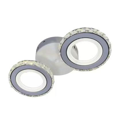 Lustra LED cu telecomanda si cristal NOVA ROTONDA 29W, 2 Cercuri, lumina Rece/Calda/Neutra, Alb ModernLight Concept