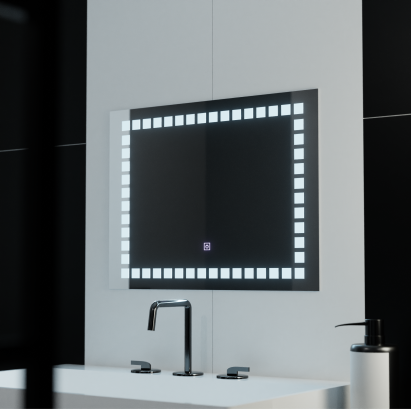 Oglinda LED Rectangulara, 80x60cm, Grid Light Basic Touch ModernLight Concept
