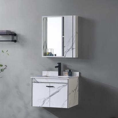 Set Mobilier pentru Baie CORFU, 60x48cm, 2 Piese, Negru si Alb ModernLight Concept
