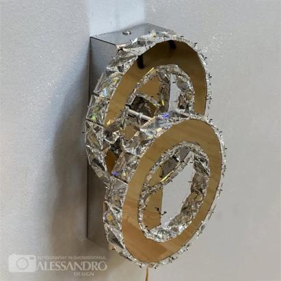 Lustra LED cu cristal JEFFERSON 32W, 2 Cercuri, lumina Rece/Calda/Neutra, Crom Lucios ModernLight Concept