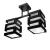 Lustra Lemn VANJA cu Abajur Patrat 2 X Dulie E27 Alb Negru ModernLight Concept