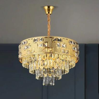 Candelabru Cristal NEUSCHWANSTEIN Petito 3xE14, Diametru 30cm, Auriu, Inaltime Reglabila ModernLight Concept