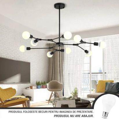 Lustra Architek Nona, 9x E27, Negru, Metal ModernLight Concept