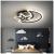 Lustra LED cu telecomanda LUNA SI STEA 45W, 2 Elemente, lumina Rece/Calda/Neutra, Dimabila, Negru ModernLight Concept