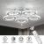 Lustra LED cu telecomanda si cristal ALANUBIS 61W, 5 Cercuri, lumina Rece/Calda/Neutra, Dimabila, Crom Lucios ModernLight Concept
