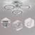 Lustra LED cu telecomanda si cristal ALANUBIS 37W, 3 Cercuri, lumina Rece/Calda/Neutra, Dimabila, Crom Lucios ModernLight Concept