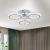 Lustra LED cu telecomanda si cristal ALANUBIS 37W, 3 Cercuri, lumina Rece/Calda/Neutra, Dimabila, Crom Lucios ModernLight Concept