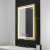 Oglinda LED Rectangulara, 50x70cm, Verite Royale Gold Motion Glow Marcello, Sistem Dezaburire, Ceas & Termometru, Dimabila ModernLight Concept