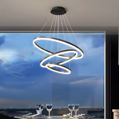 Lustra LED suspendata PAGANO 46W, Lumina Rece/Calda/Neutra, Dimabila, Negru, Inaltime Reglabila ModernLight Concept