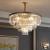 Candelabru Cristal CHAMBORD Eleganza 8xE14, Diametru 48cm, Auriu Mat, Inaltime Reglabila ModernLight Concept