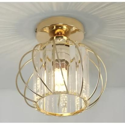 Lustra Cora 1XE27, Auriu, Metal si Cristal ModernLight Concept