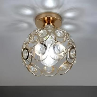 Lustra Vera, 1*E27, Auriu, Metal si Cristal ModernLight Concept