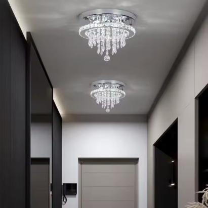 Candelabru LED Alberico Rotund, 20W, Lumina Rece/Calda/Neutra, Cristal, Crom Lucios ModernLight Concept