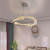 Lustra LED suspendata cu telecomanda si cristal MIA Yonca, 39W, 1 Cerc, lumina Rece/Calda/Neutra, Dimabila, Crom Lucios ModernLight Concept