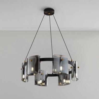 Candelabru Modern, REQUIEM Largo, 6xG9, Diametru 60cm, Negru, Inaltime Reglabila ModernLight Concept