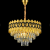 Candelabru Cristal PIERREFONDS Eleganza 8x E14, Diametru 49cm, Auriu Lucios, Inaltime Reglabila ModernLight Concept