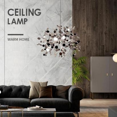 Candelabru Modern, CAPRICIO Allegro, 2xE14, Diametru 40cm, Crom Lucios, Inaltime Reglabila ModernLight Concept