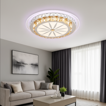 Lustra LED cu telecomanda DAVIDE RGB 70W, lumina Albastra/Rece/Calda, Dimabila, Alb ModernLight Concept