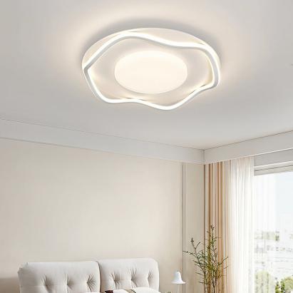 Lustra LED cu telecomanda MODERNO 106W, 2 Cercuri, lumina Rece/Calda/Neutra, Dimabila, Alb ModernLight Concept