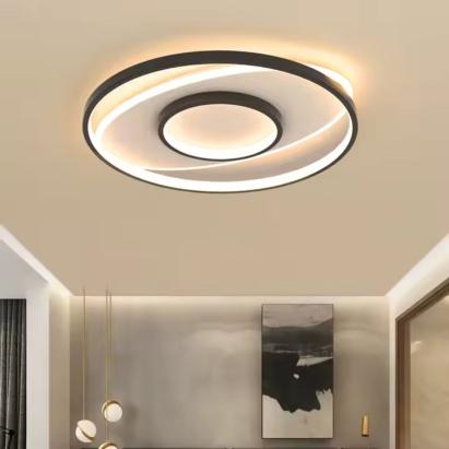 Lustra LED cu telecomanda FIGURATO, 120W, 3 Cercuri, lumina Rece/Calda/Neutra, Dimabila, Negru ModernLight Concept