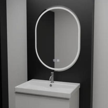Oglinda LED Ovala, 60x80cm, Velara Touch, Sistem Dezaburire, Dimabila ModernLight Concept
