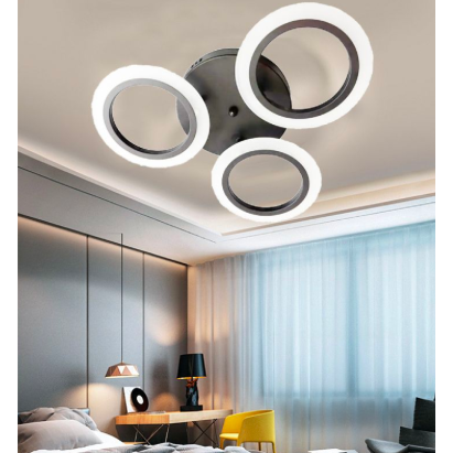 Lustra LED MARA 28W, 3 Cercuri, lumina Rece/Calda/Neutra, Negru ModernLight Concept