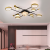 Lustra LED cu telecomanda si cristal GUIDA 46W, 8 Elemente, lumina Rece/Calda/Neutra, Dimabila, Negru Auriu ModernLight Concept