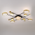 Lustra LED cu telecomanda si cristal GUIDA 46W, 8 Elemente, lumina Rece/Calda/Neutra, Dimabila, Negru Auriu ModernLight Concept