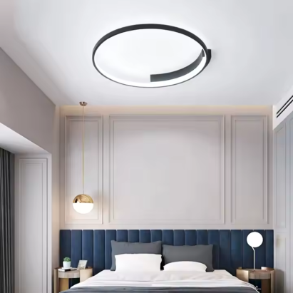 Lustra LED cu telecomanda LETIZIA 33W, Rotunda, lumina Rece/Calda/Neutra, Dimabila, Negru ModernLight Concept