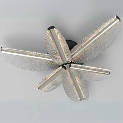 Lustra LED cu Telecomanda TULLIO 35W, 6 Petale, lumina Rece/Calda/Neutra, Dimabila, Negru ModernLight Concept