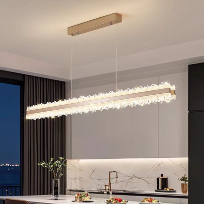 Lustra LED suspendata cu telecomanda RENZO 56W, lumina Rece/Calda/Neutra, Dimabila,Inaltime Reglabila, Auriu ModernLight Concept