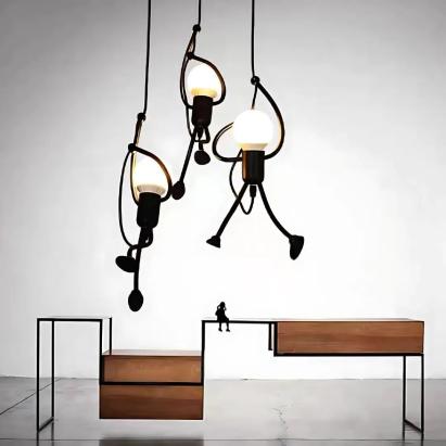 Lustra MODERNA, tip Pendul, FUNTASIA, Figurina, 3xE27, Inaltime Reglabila, Negru ModernLight Concept