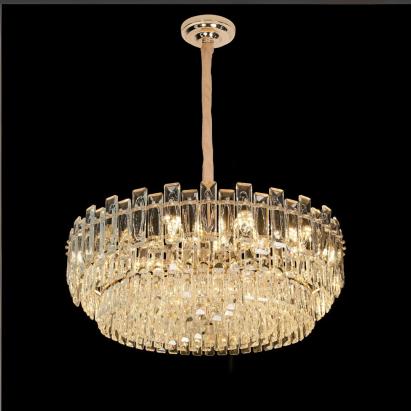 Candelabru Cristal FONTAINEBLEAU Supremo, 15x E14, Diametru 75cm, Auriu, Inaltime Reglabila ModernLight Concept