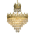 Candelabru Cristal REGALITE Petito, 3XE14, Diametru 25cm, Auriu Lucios, Inaltime Reglabila ModernLight Concept