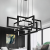 Lustra LED cu telecomanda ,Suspendata 98W, 4 Elemente, lumina Rece/Calda/Neutra, Dimabila, Inaltime Reglabila, Negru ModernLight Concept
