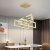 Lustra LED cu telecomanda ,Suspendata 98W, 4 Elemente, lumina Rece/Calda/Neutra, Dimabila, Inaltime Reglabila, Auriu ModernLight Concept