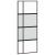 Ușă glisantă, negru, 90x205 cm, sticlă securizată și aluminiu GartenMobel Dekor