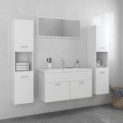Set mobilier de baie, alb, lemn prelucrat GartenMobel Dekor