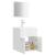Set mobilier de baie, alb extralucios, lemn prelucrat GartenMobel Dekor