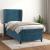 Pat box spring cu saltea, albastru închis, 80x200 cm, catifea GartenMobel Dekor