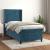 Pat box spring cu saltea, albastru închis, 80x200 cm, catifea GartenMobel Dekor