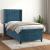 Pat box spring cu saltea, albastru închis, 80x200 cm, catifea GartenMobel Dekor