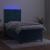 Pat continental cu saltea&LED albastru închis 80x200 cm catifea GartenMobel Dekor