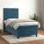 Pat box spring cu saltea, albastru închis, 80x200 cm, catifea GartenMobel Dekor