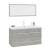 Set mobilier de baie, 3 piese, gri beton GartenMobel Dekor