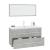 Set mobilier de baie, 3 piese, gri beton GartenMobel Dekor