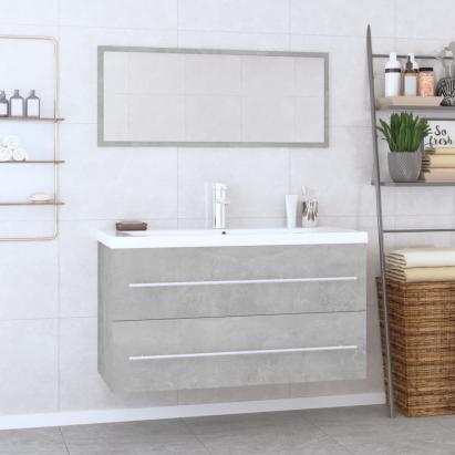 Set mobilier de baie, 3 piese, gri beton GartenMobel Dekor