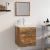 Set de mobilier de baie, stejar fumuriu, lemn prelucrat GartenMobel Dekor